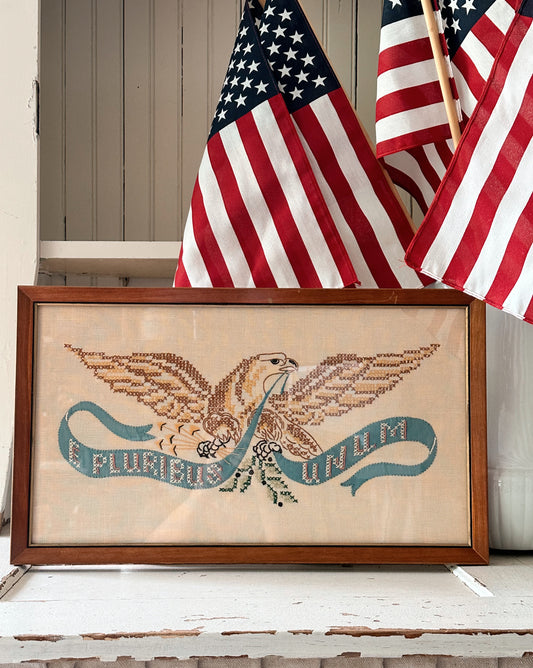 Vintage Appliqué and Cross Stitch - E Pluribus Unum
