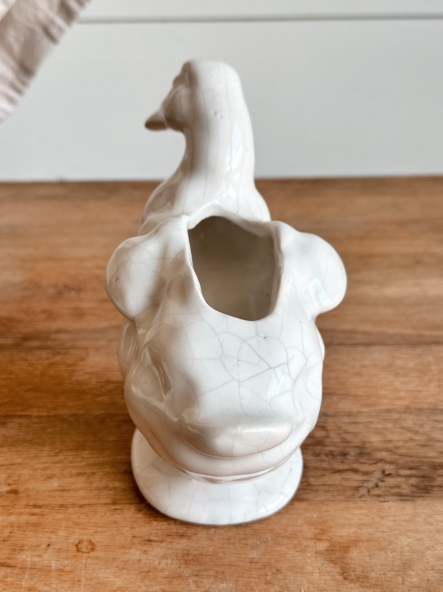 Vintage Crackled Duck Planter
