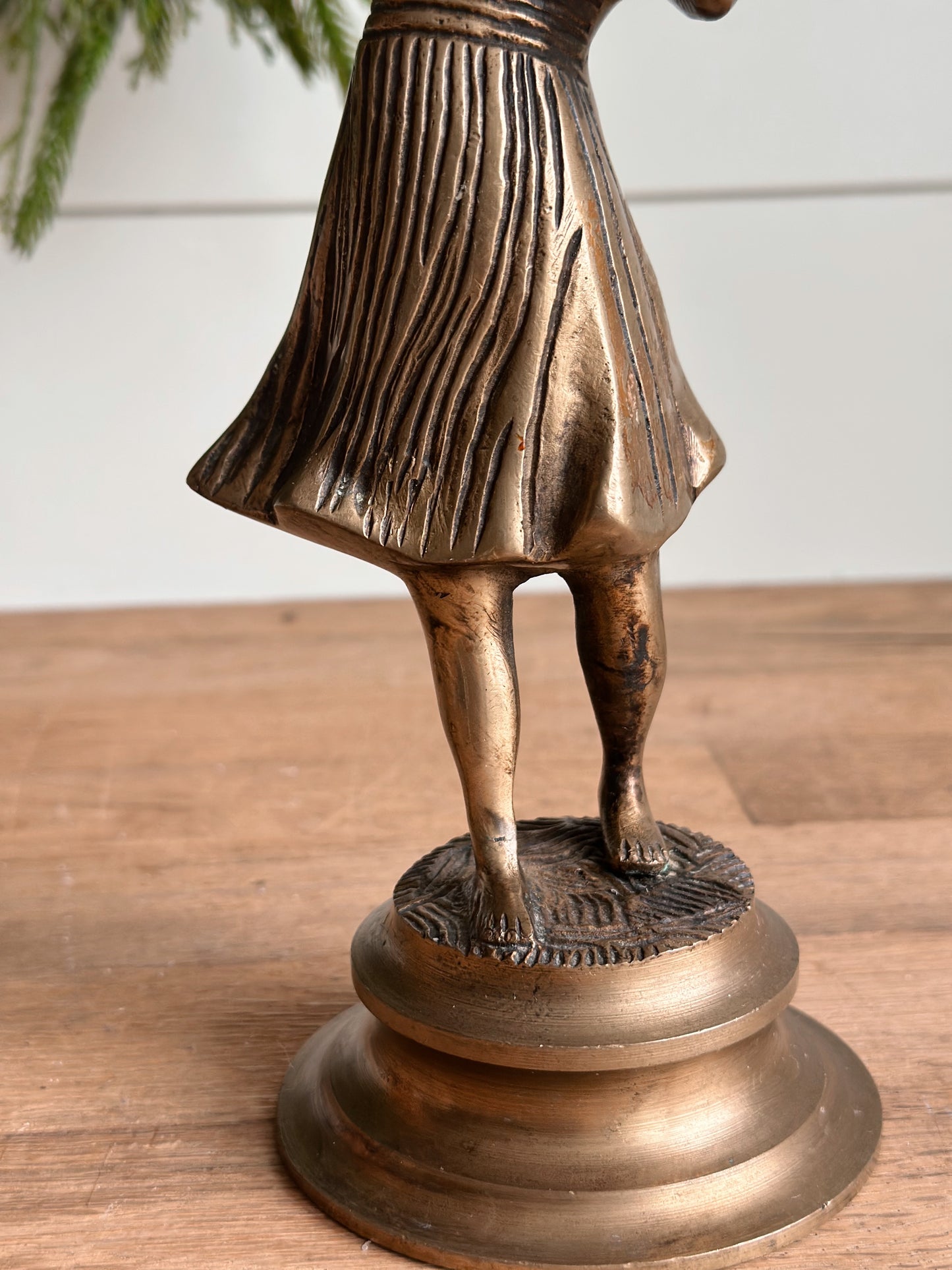 Vintage Brass Girl Violinist