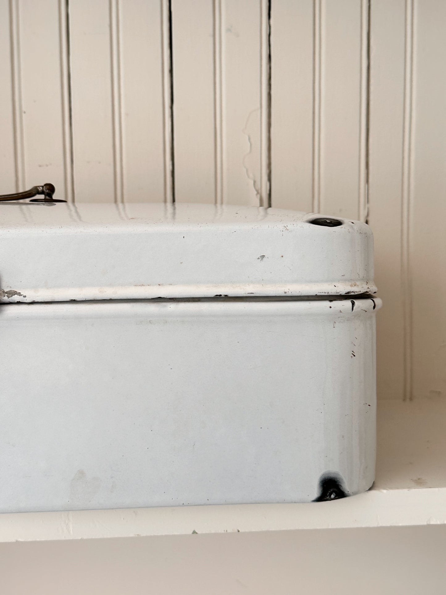 Large Antique Enamelware Bread Box