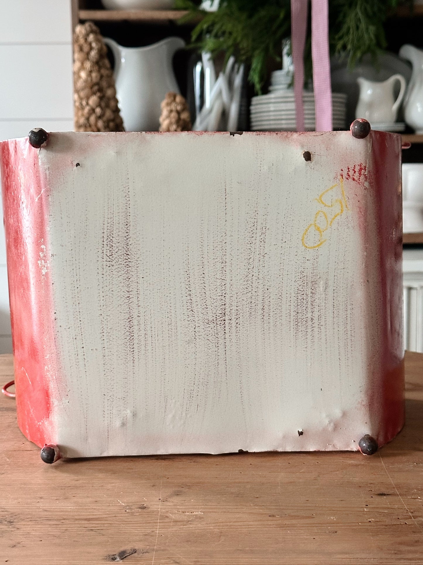 Vintage Metal Basket, Tree Holder