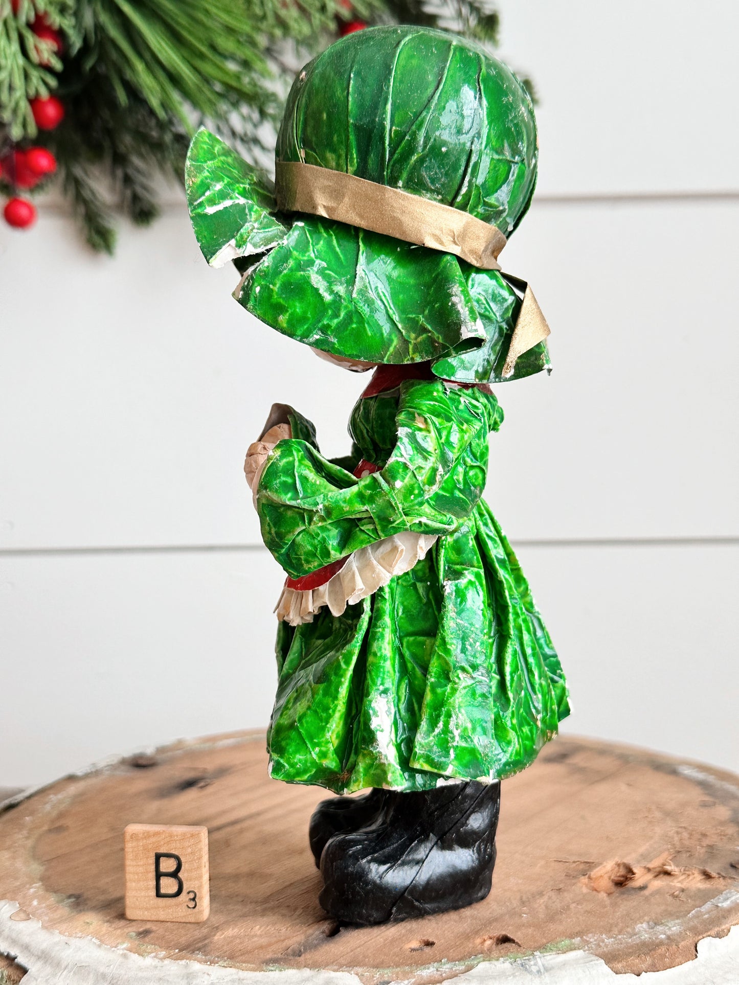 Vintage Paper Mache Girl