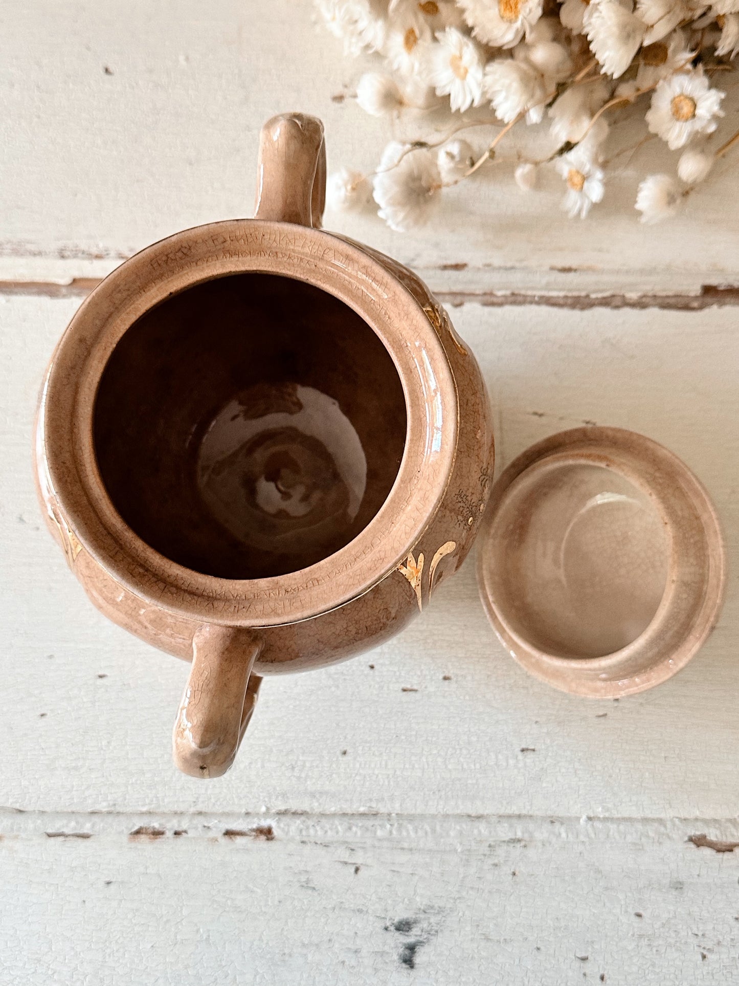 Antique Ironstone Sugar Bowl