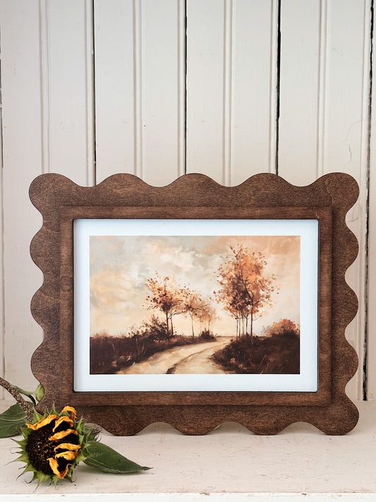 Scallop Framed Autumn Landscape