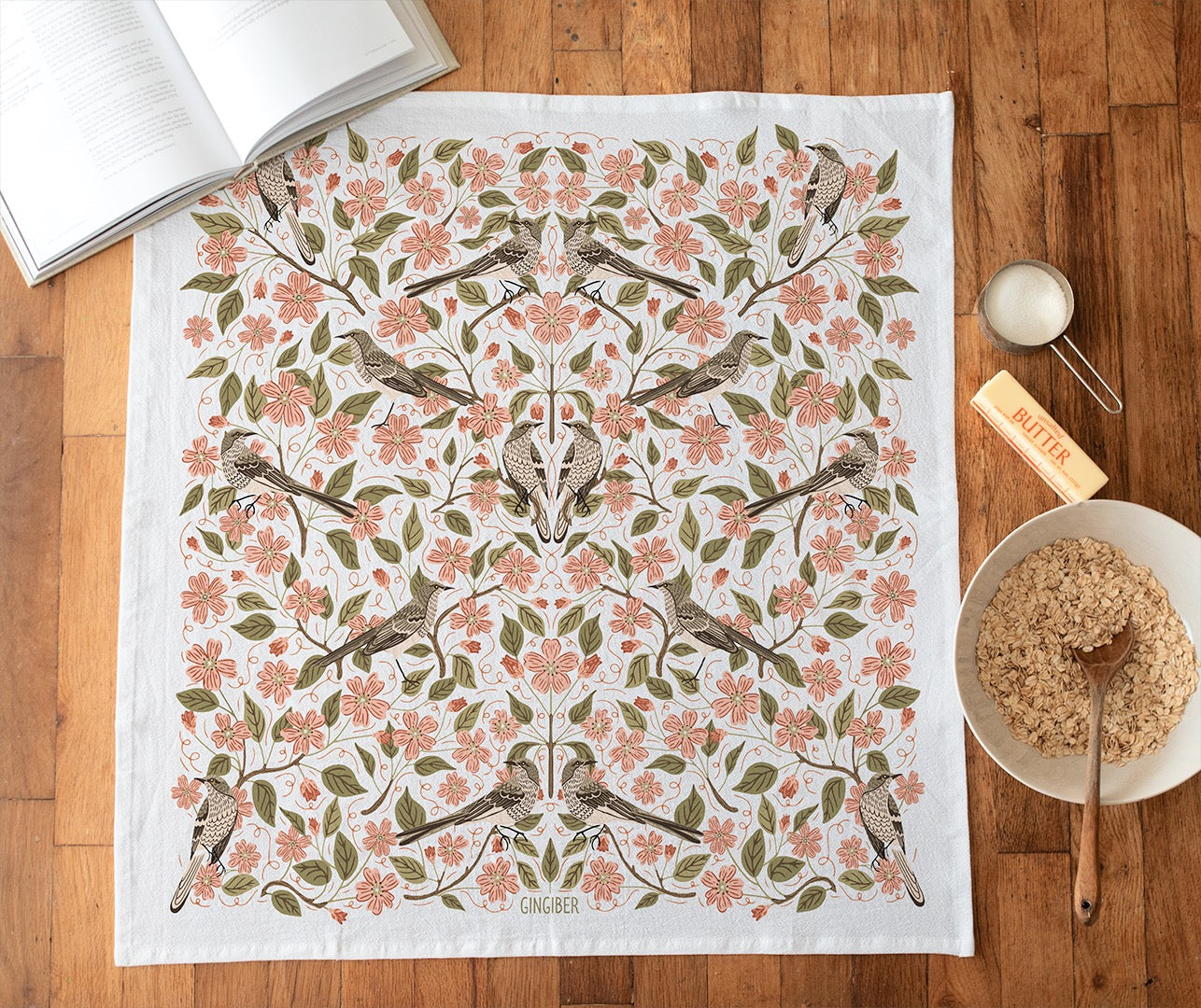 Apple Blossom Oversize Tea Towel