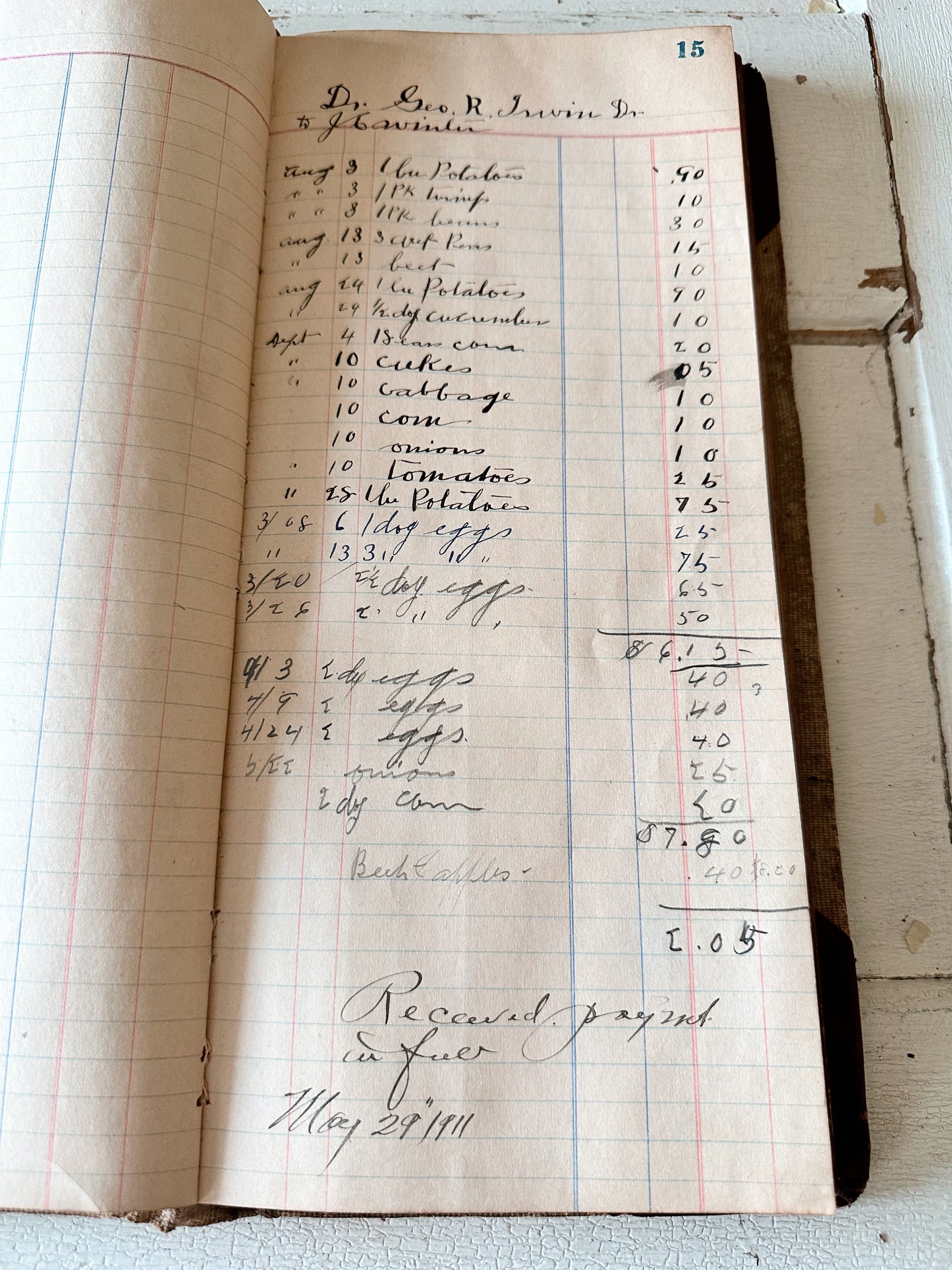 1907 Antique Ledger