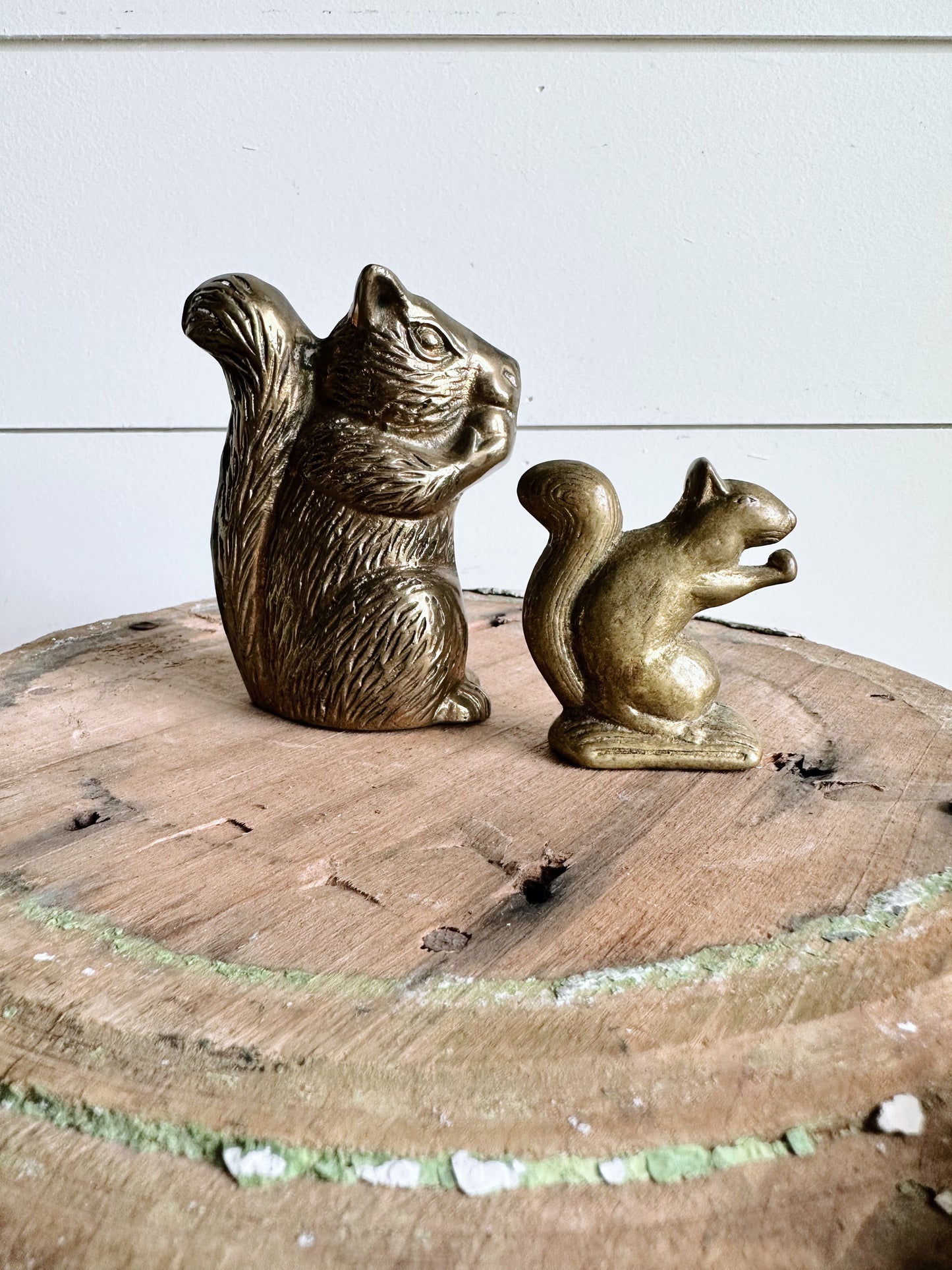 Pair of Vintage Brass Squirrels