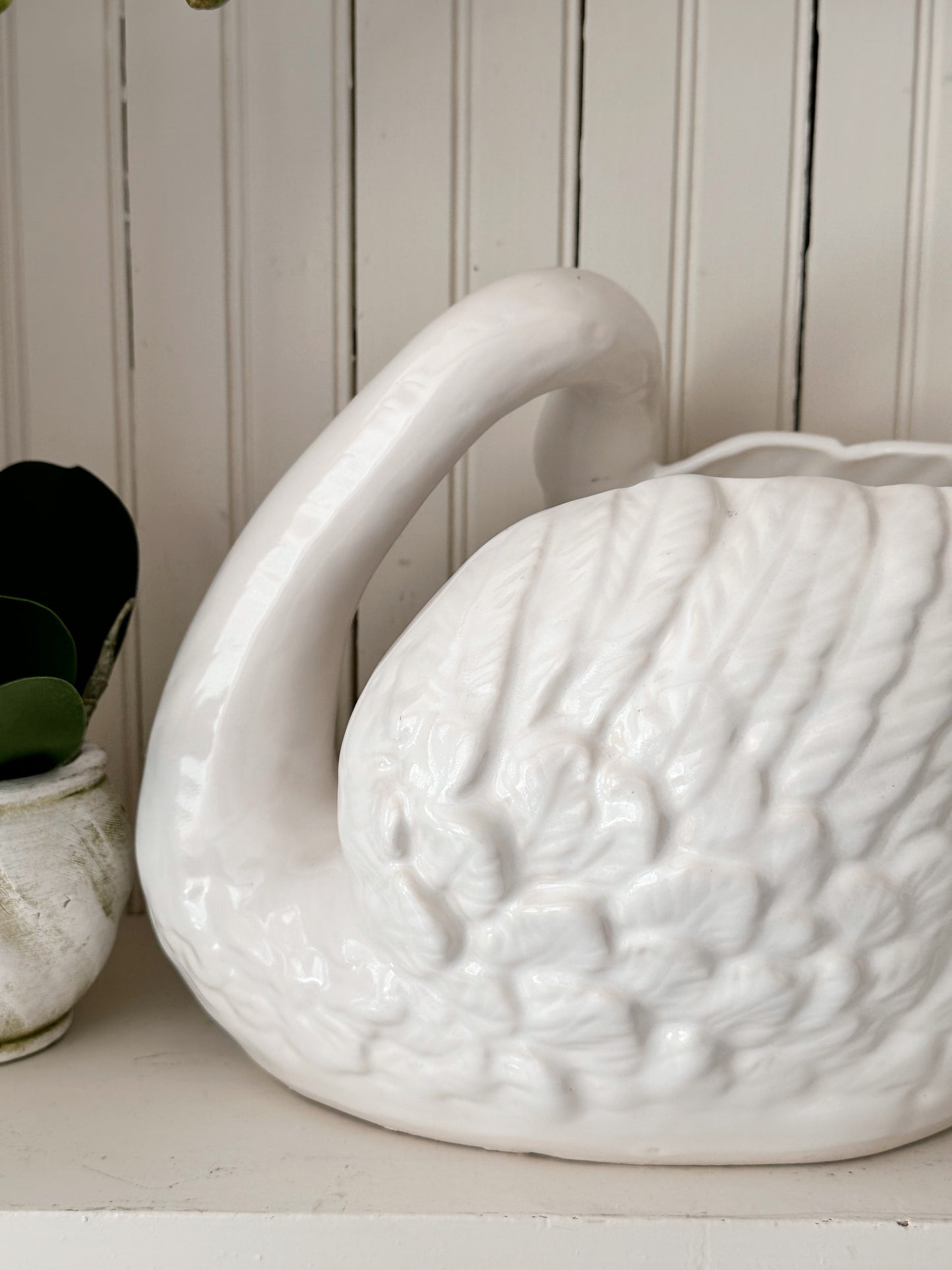 Large Vintage Swan Planter