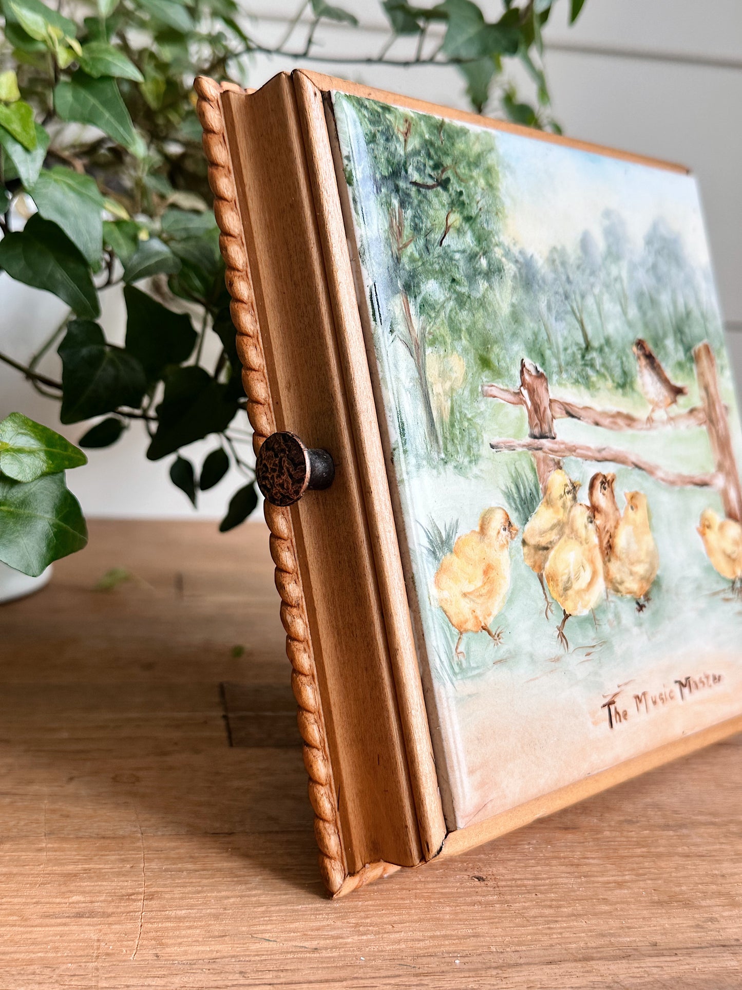 Vintage Hand Painted Tile Wall Hanging