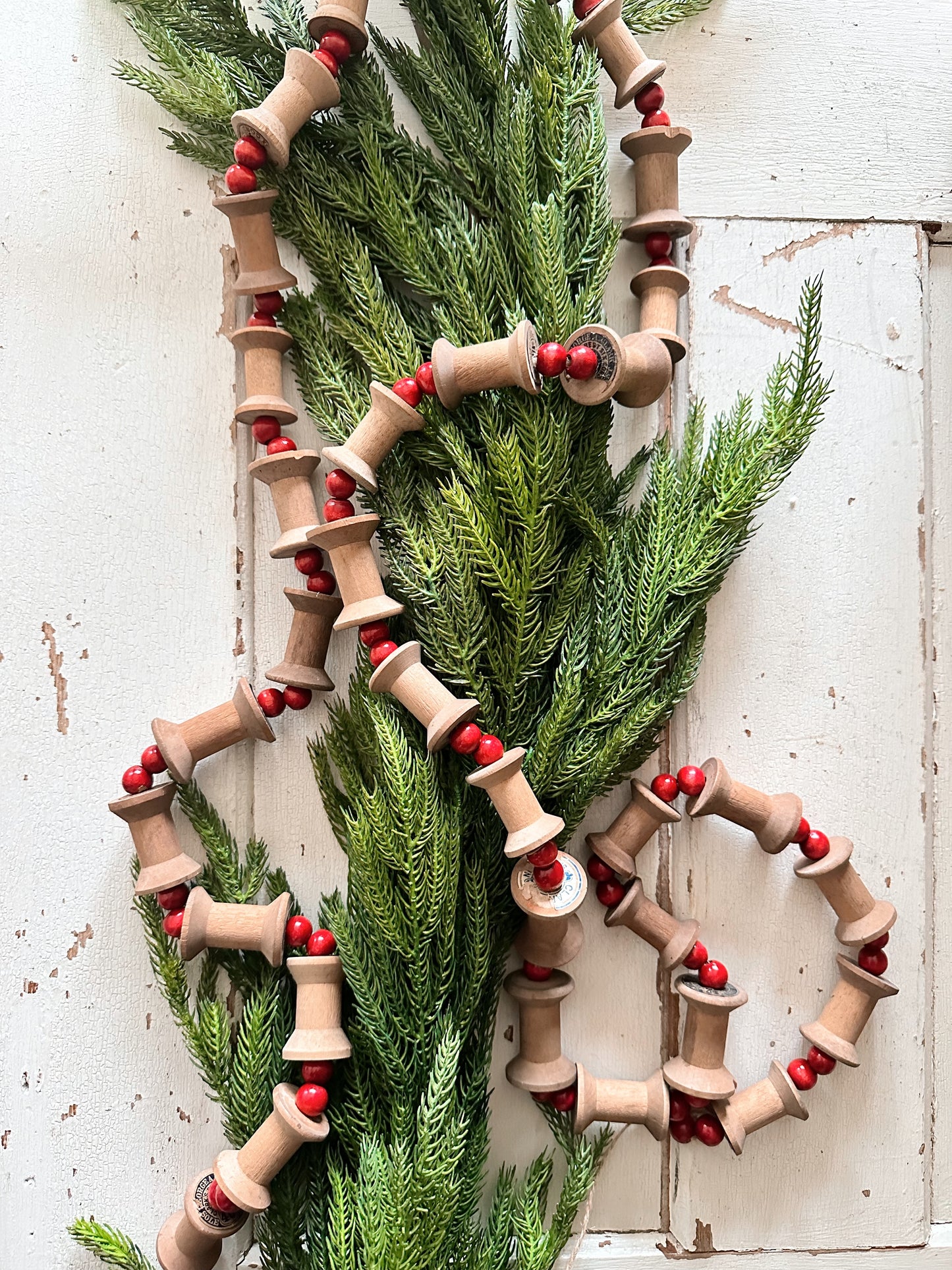 Vintage Wood Spool Garland