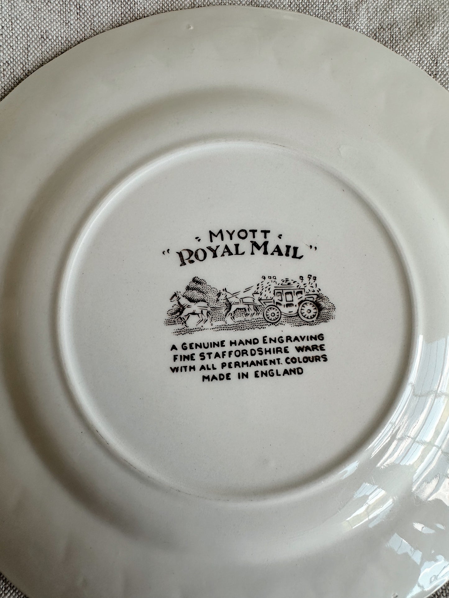 Pair of Vintage Transferware Dessert Plates