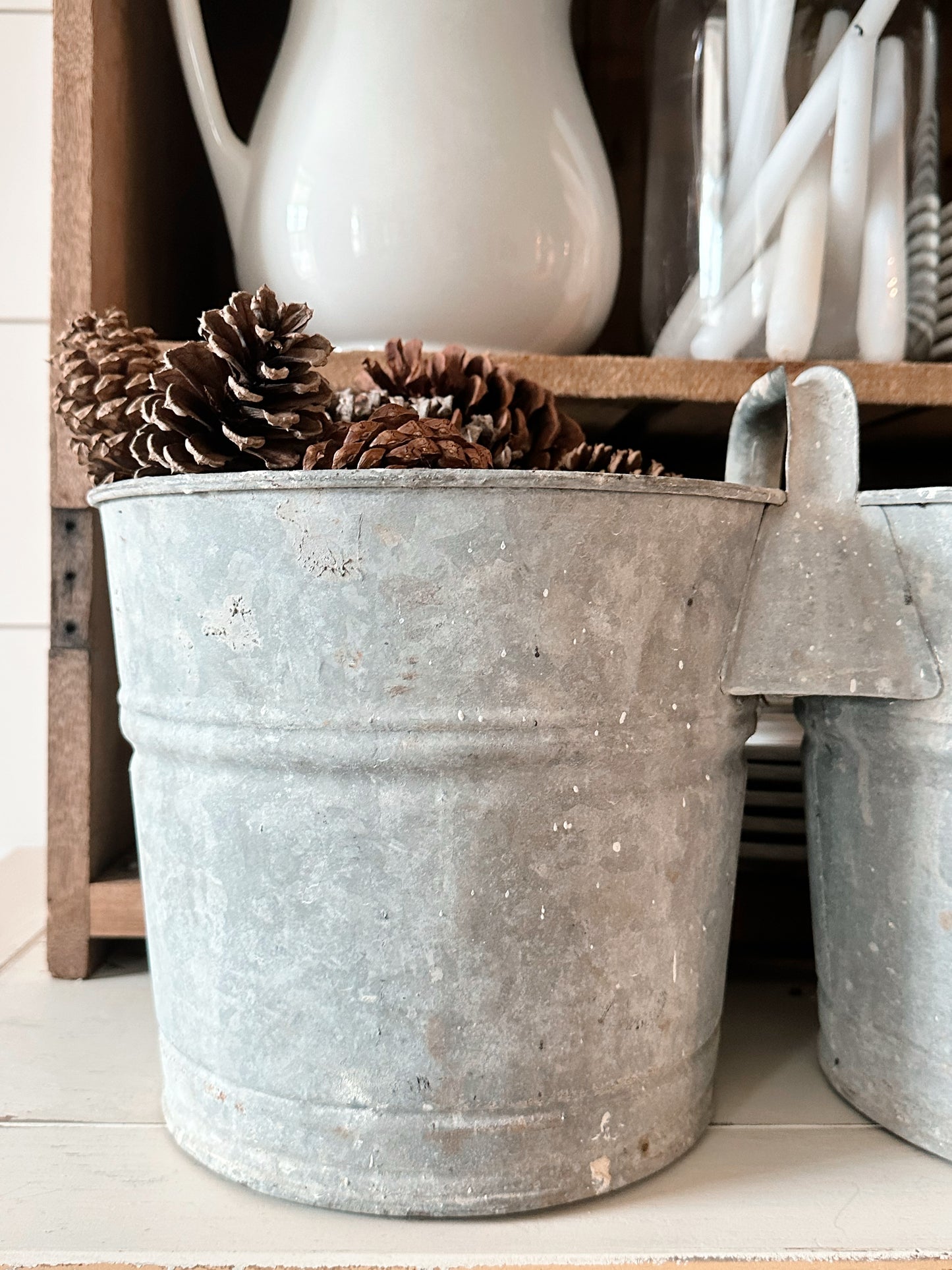 Vintage Double Galvanized Bucket