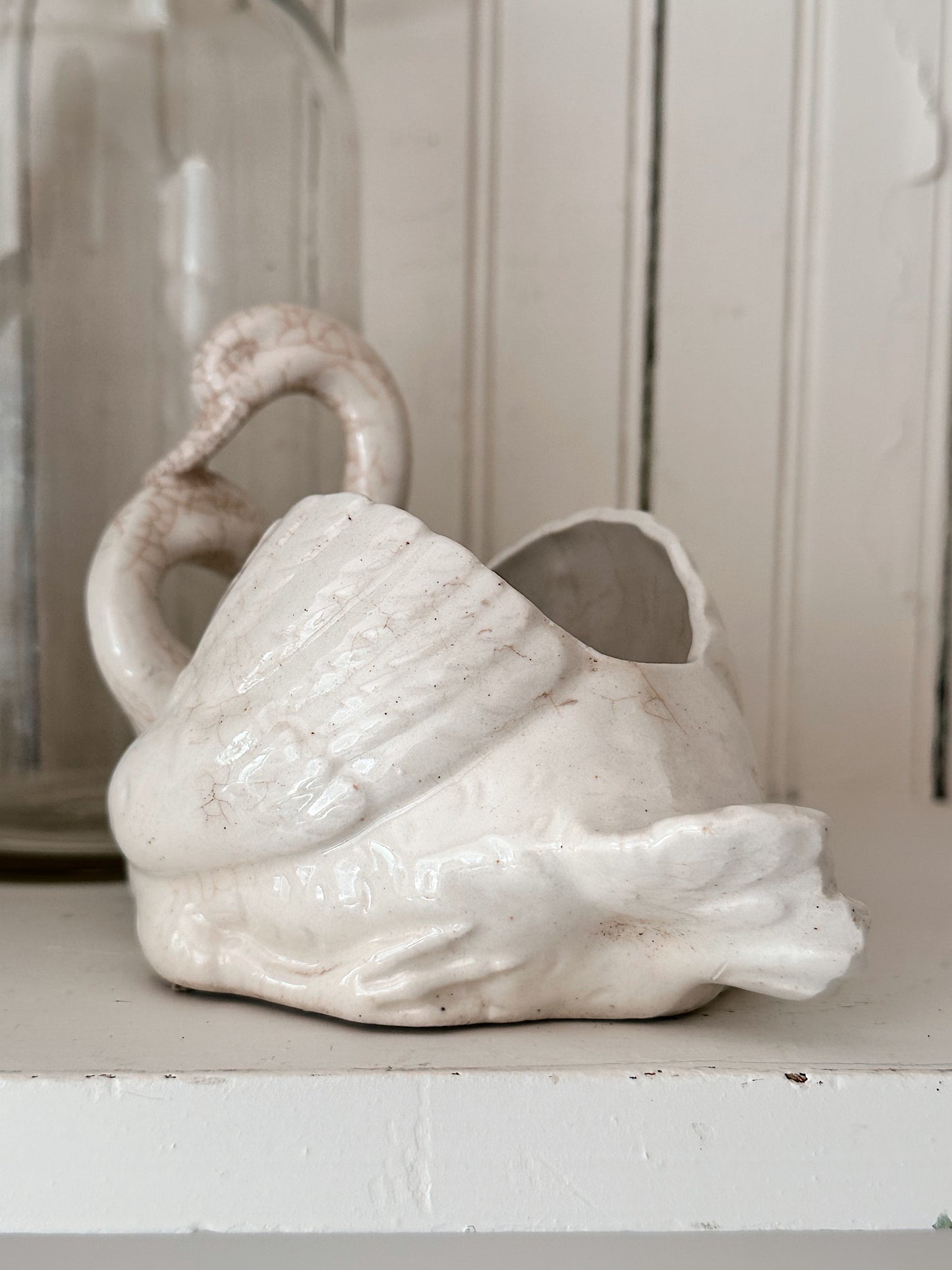 Vintage Double Swan Planter