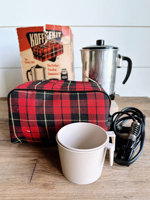 Complete Vintage Koffee Traveling Percolator Kit