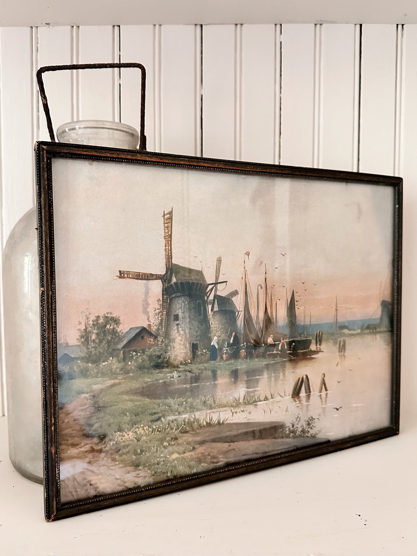 Vintage Framed Windmill Print