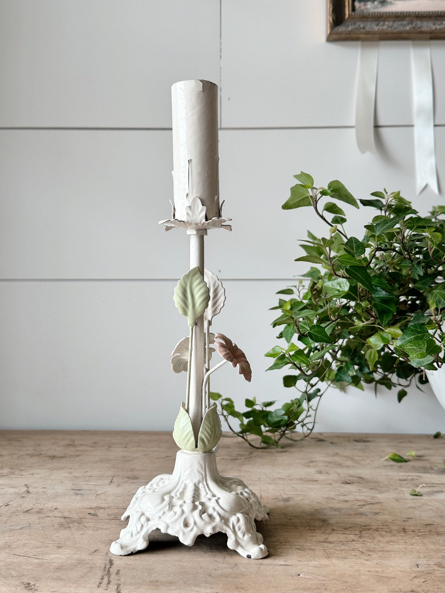 Vintage Floral Tole Lamp