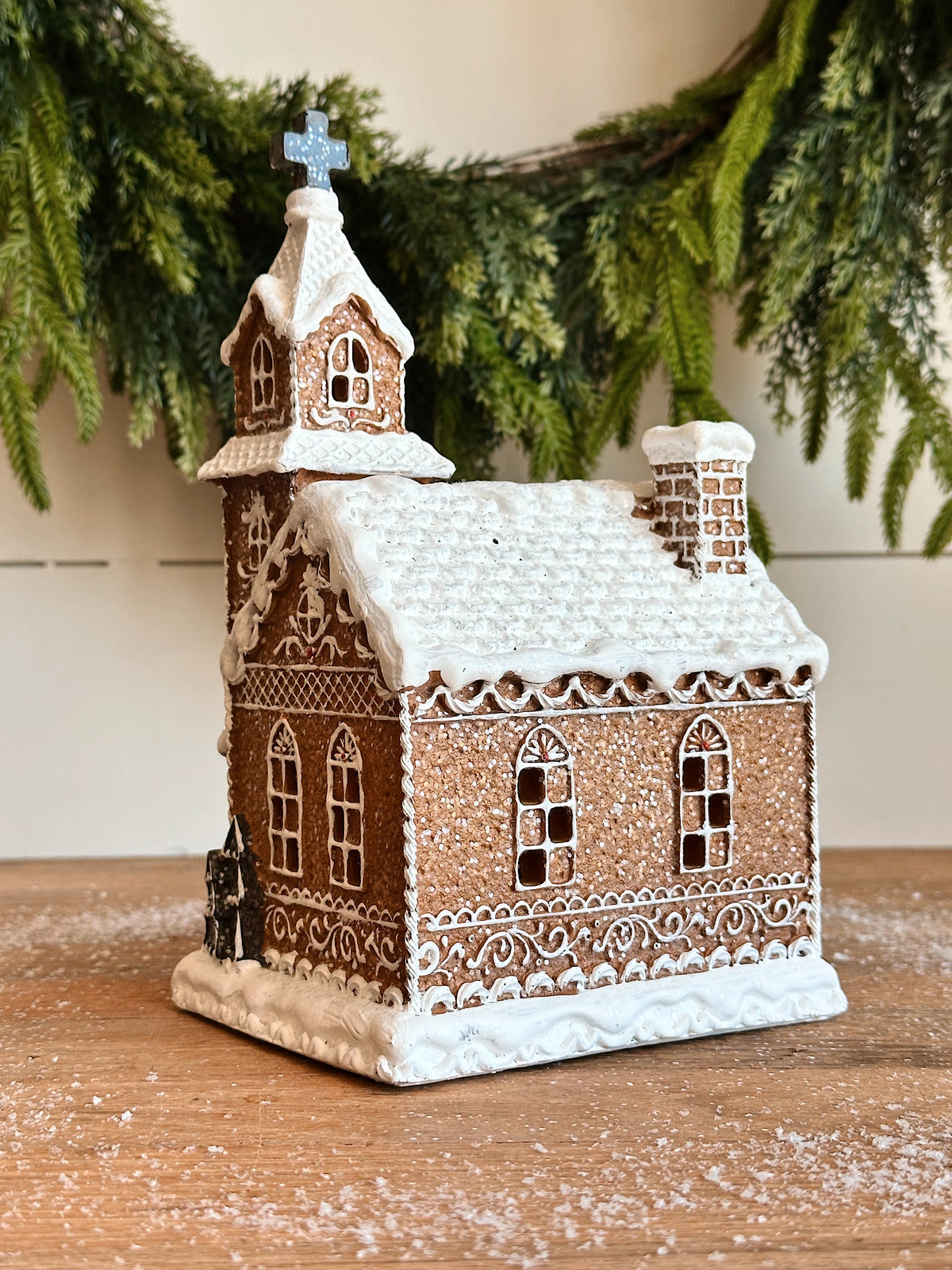 Sugared Light Up Gingerbread Church