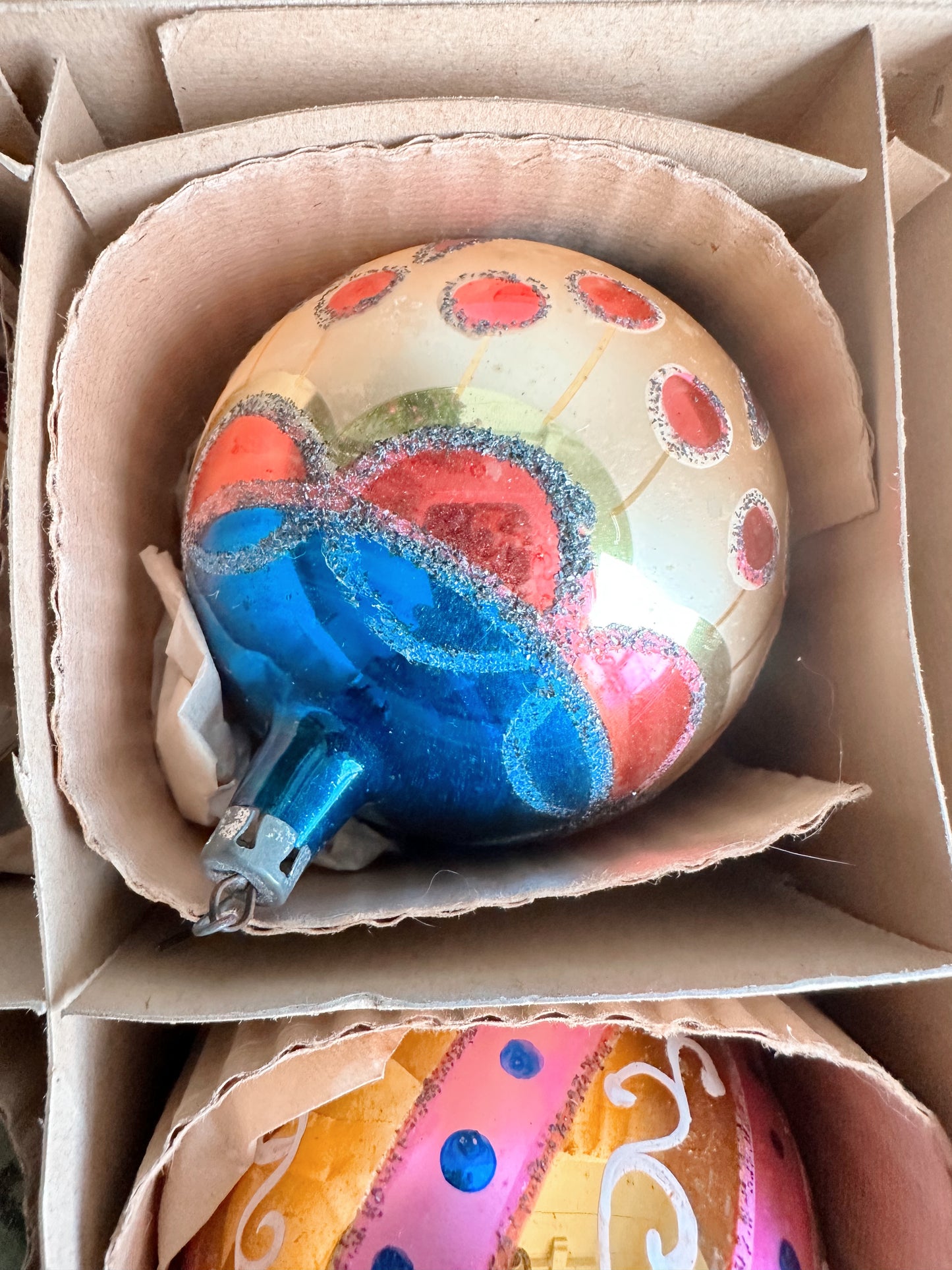 Box of Hand Painted Jumbo Vintage Polish Fantasia Ornaments