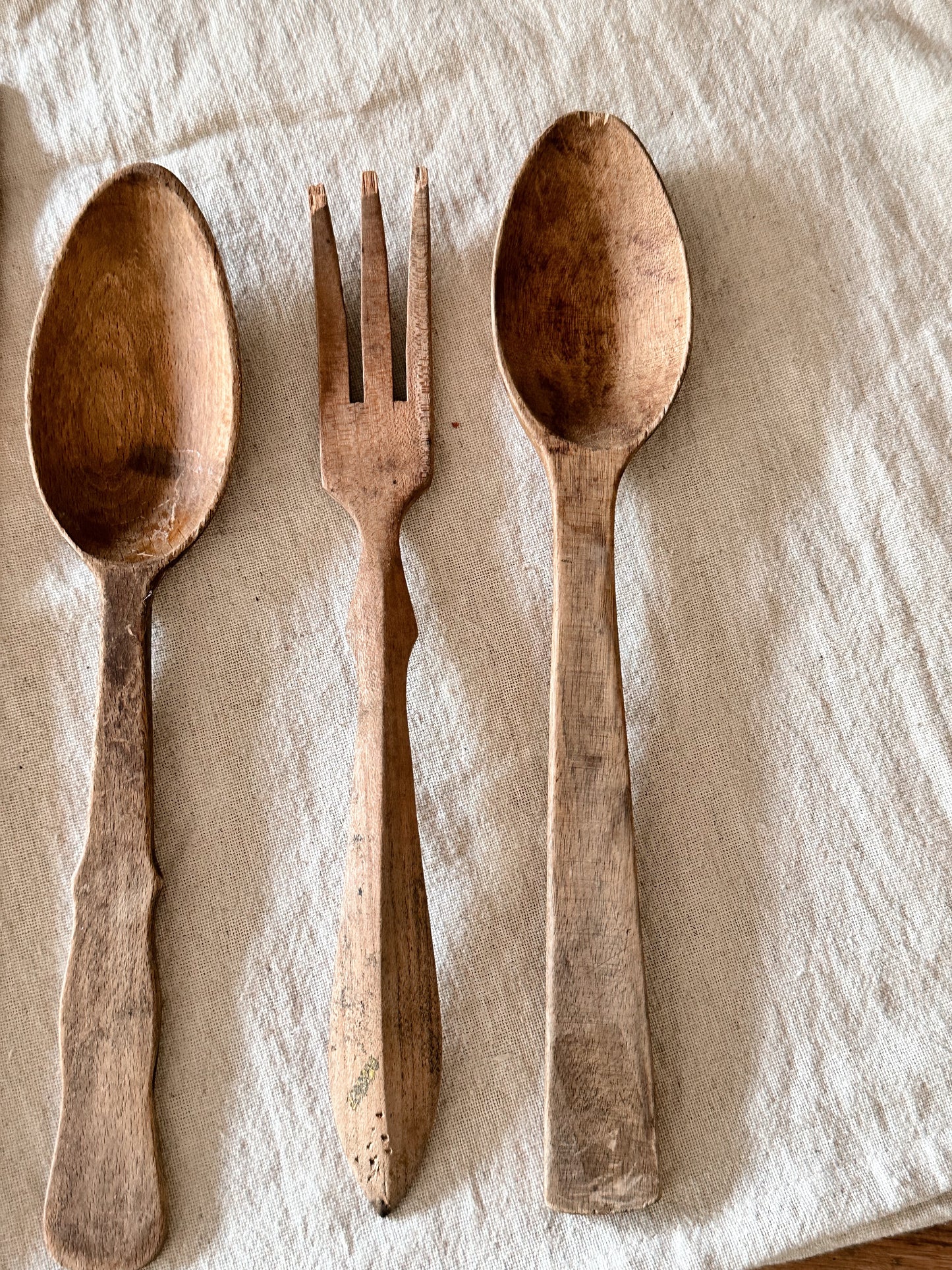 Collection of Old Wood Utensils