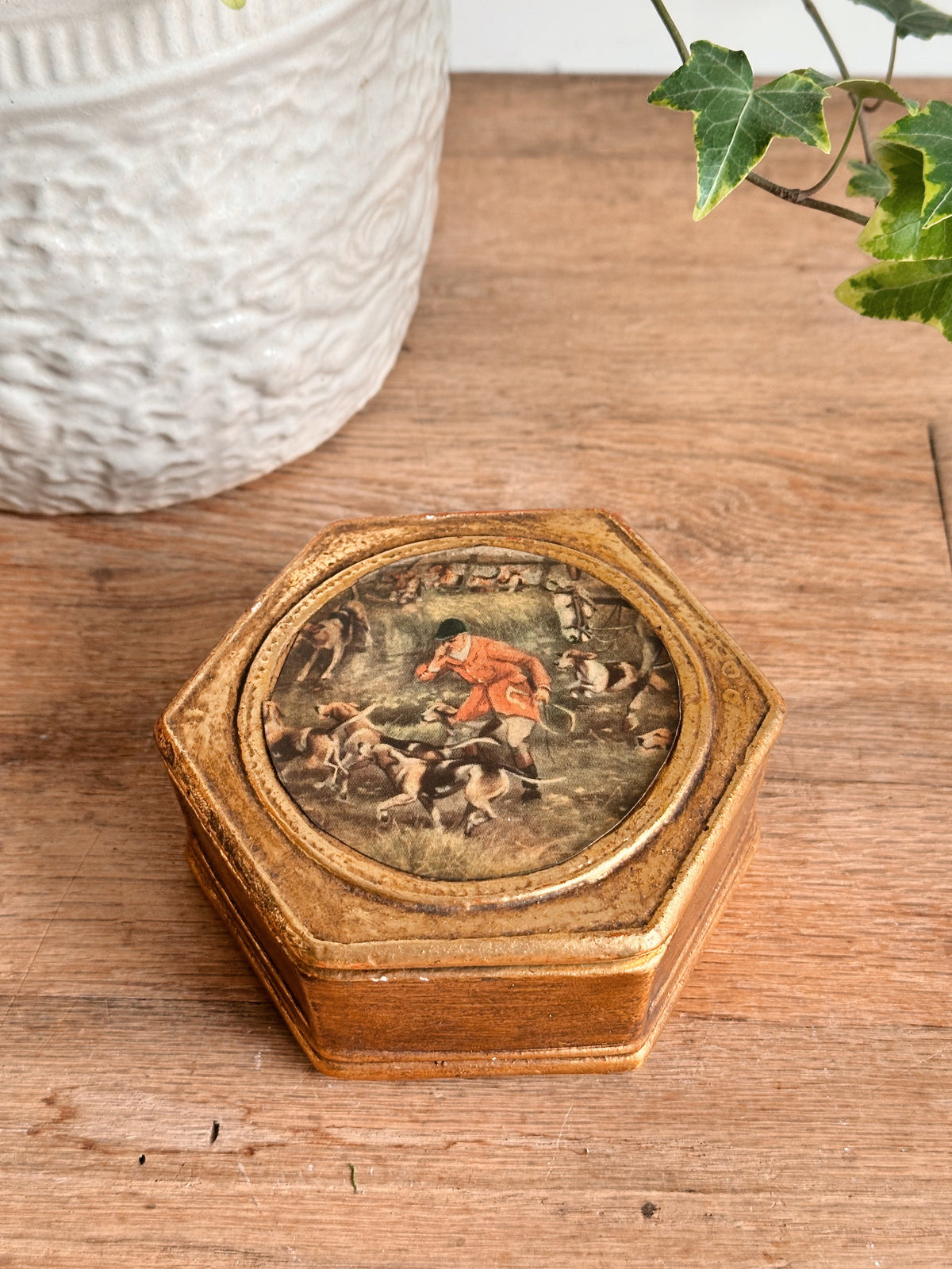 Vintage Fox Hunt Trinket Box