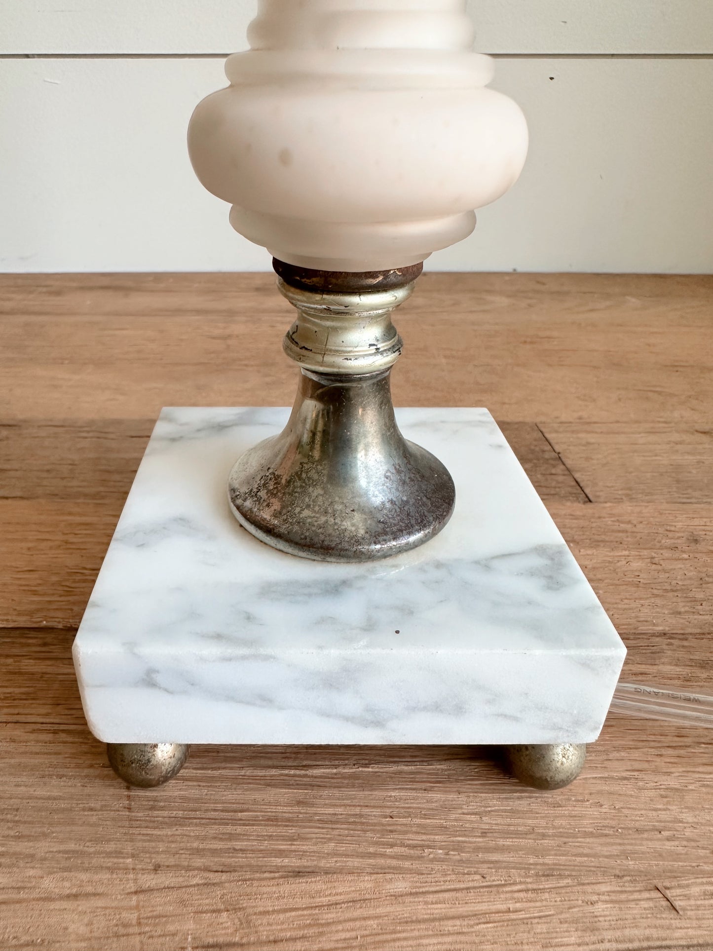 Vintage Glass & Marble Lamp