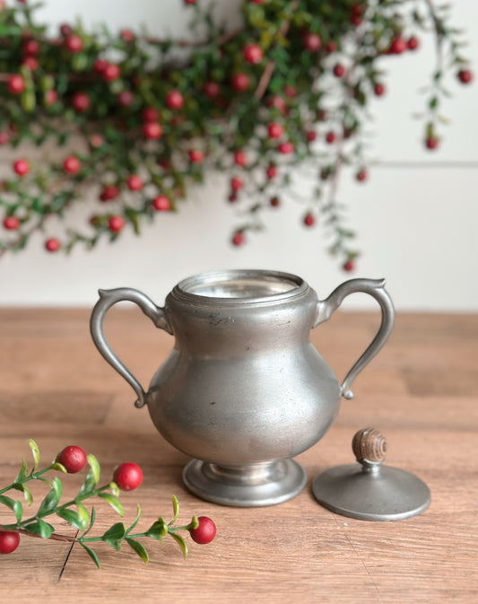 Gingerbread Cookie (new recipe) Vintage Vessel Candle, Pewter Sugar Bowl