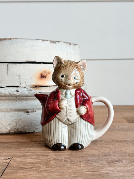 Vintage Hand Painted Otagiri Cat Creamer (Japan)
