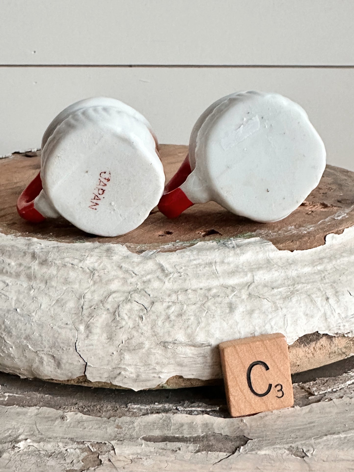 Pair of Vintage Mini Santa Mugs