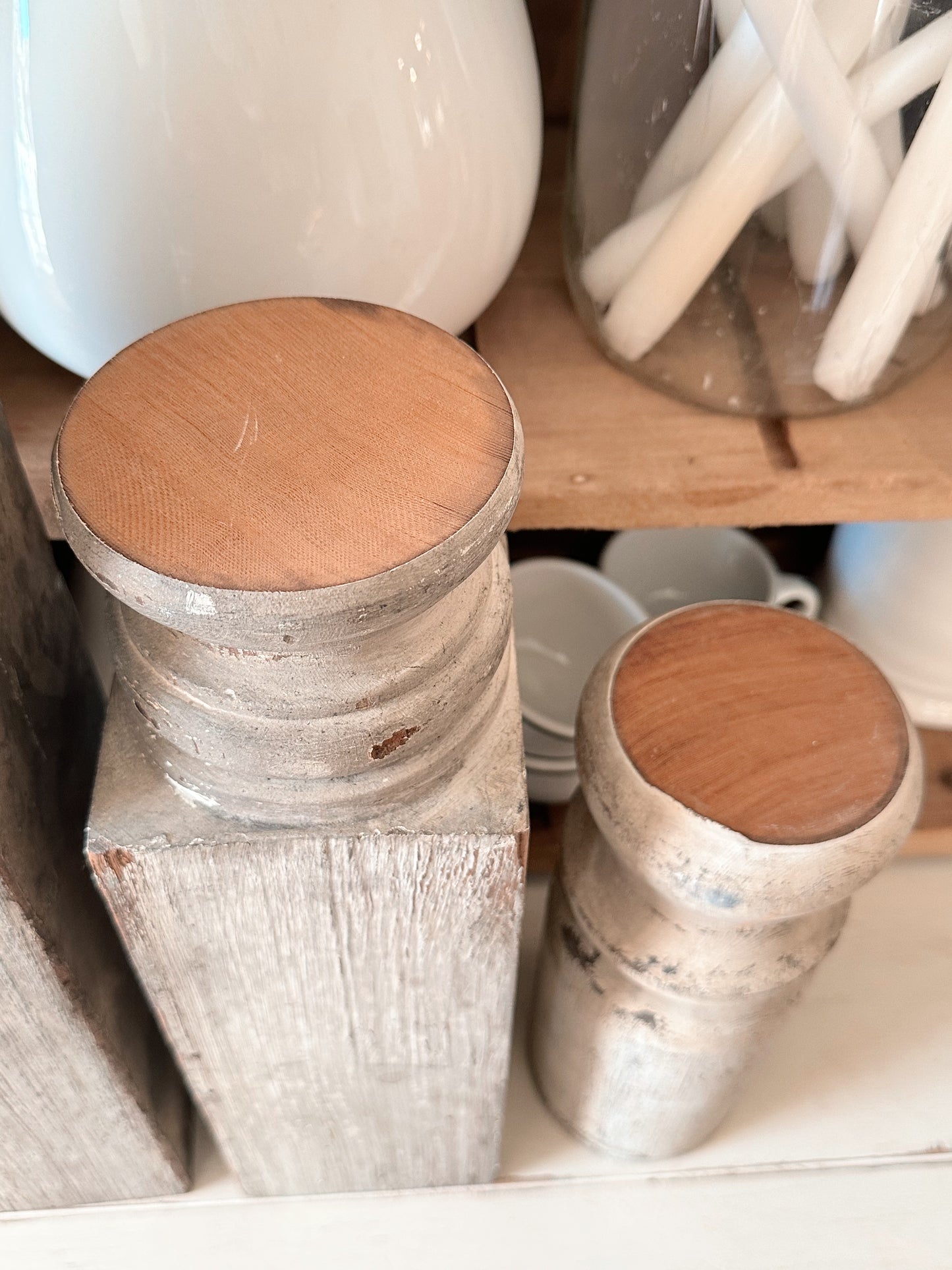 Set of Three Large Porch Post Candle Holders