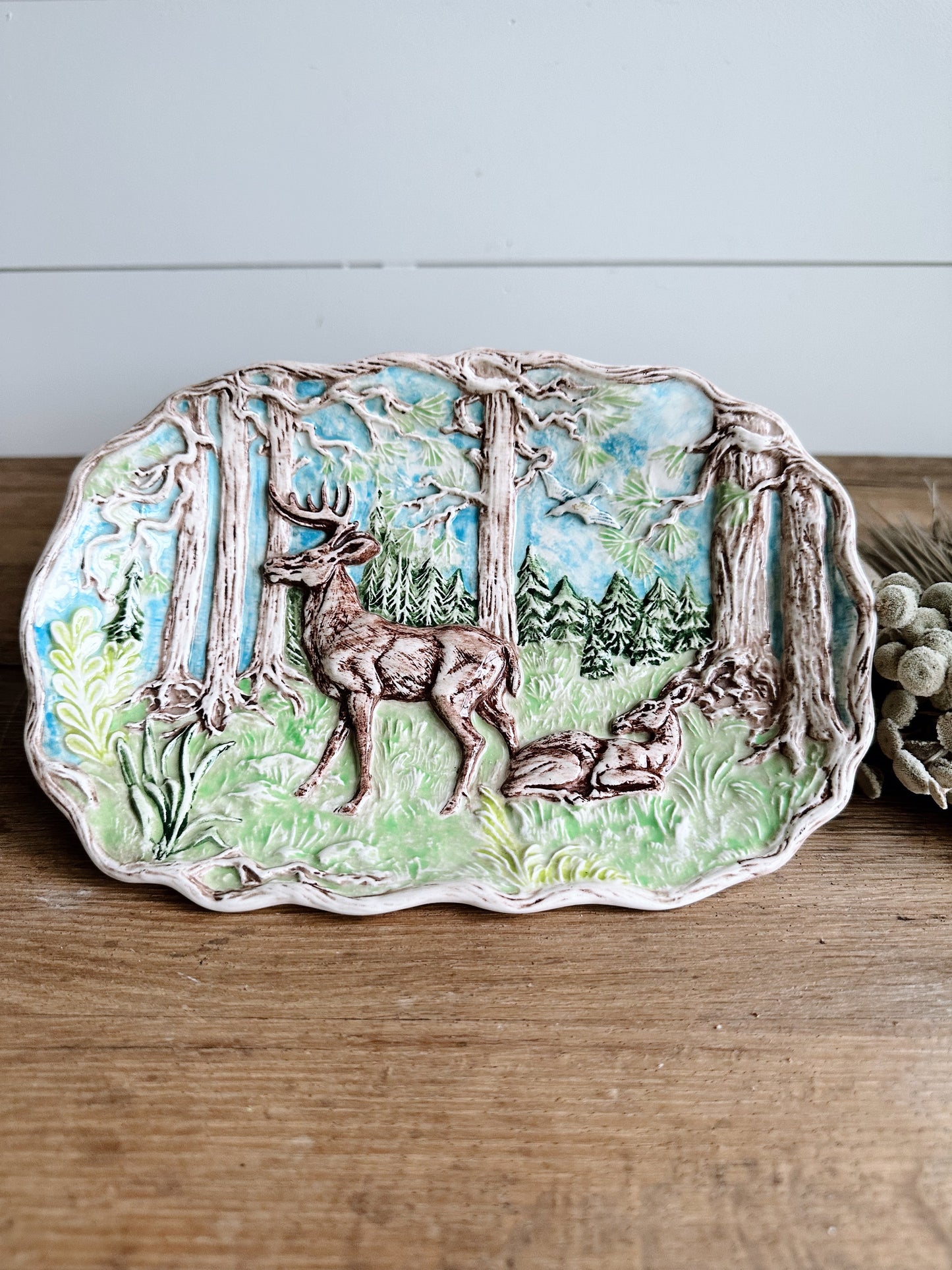 Hand Painted Deer Plate