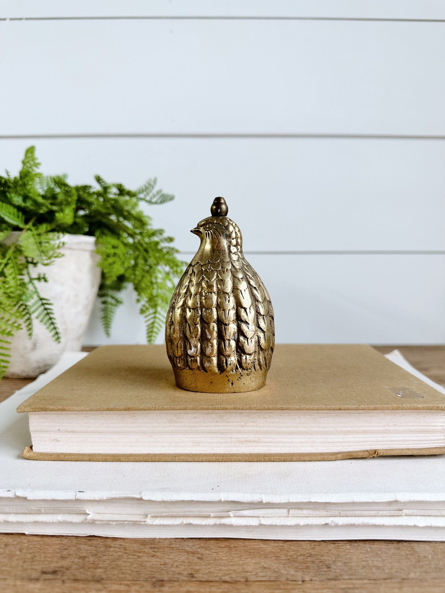 Vintage Brass Quail Bell