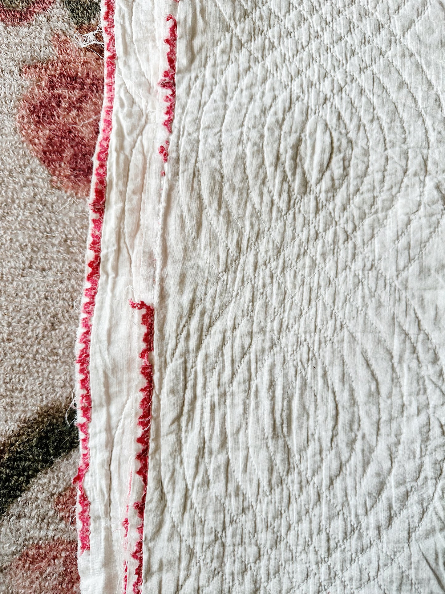 Vintage Hand Stitched Irish Chain Cutter Quilt