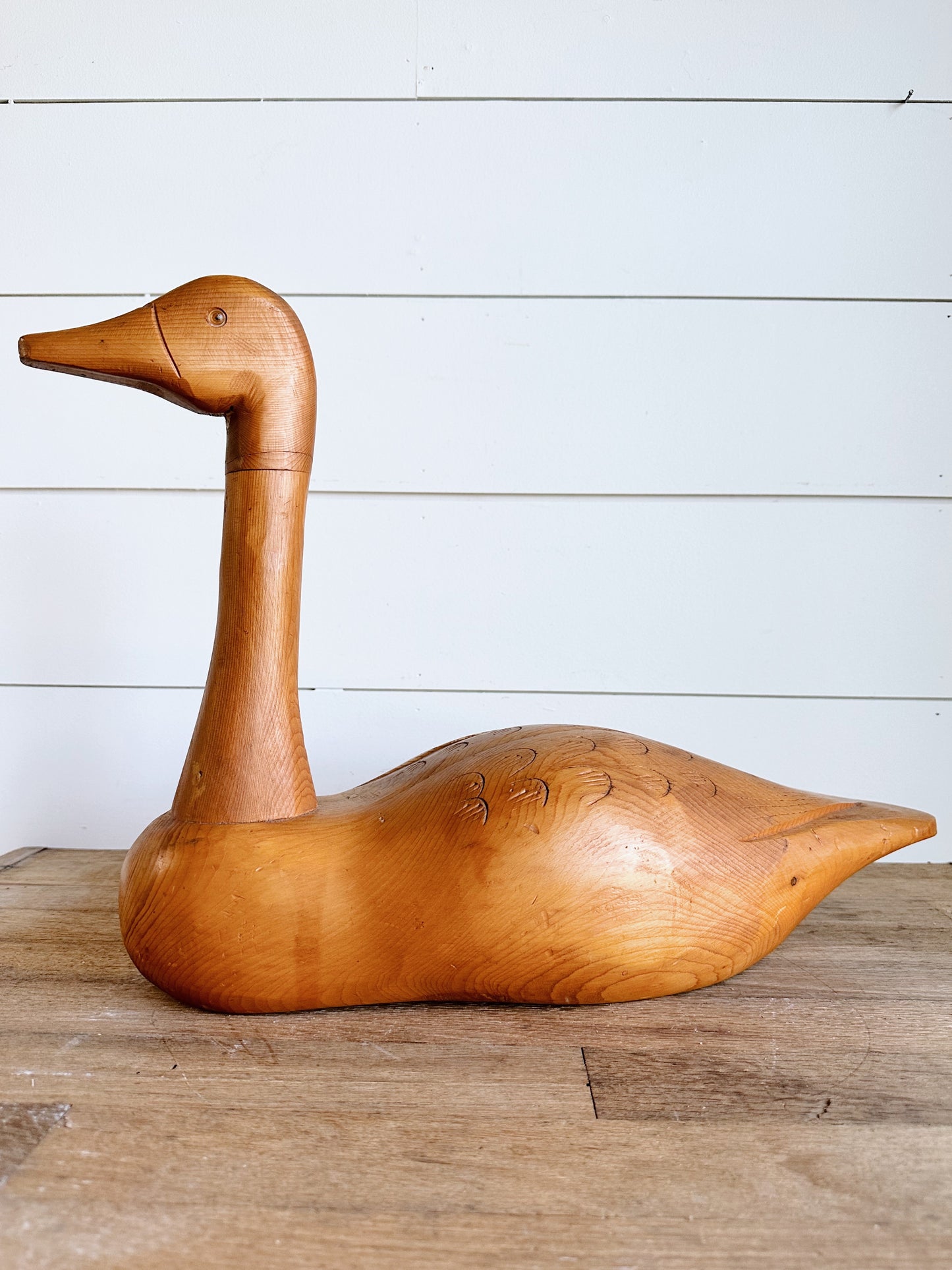 Vintage Carved Wood Goose