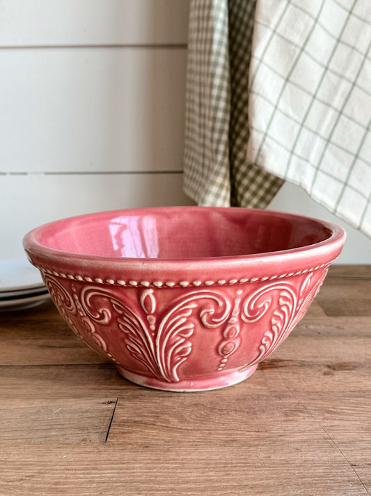 Vintage Rose Stoneware Bowl