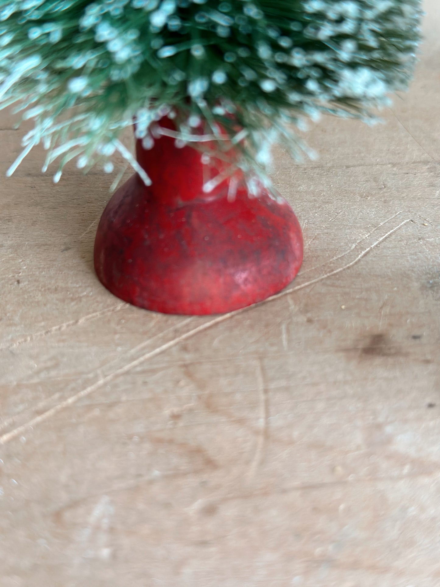 Vintage Wood Knob Bottle Brush Tree Set