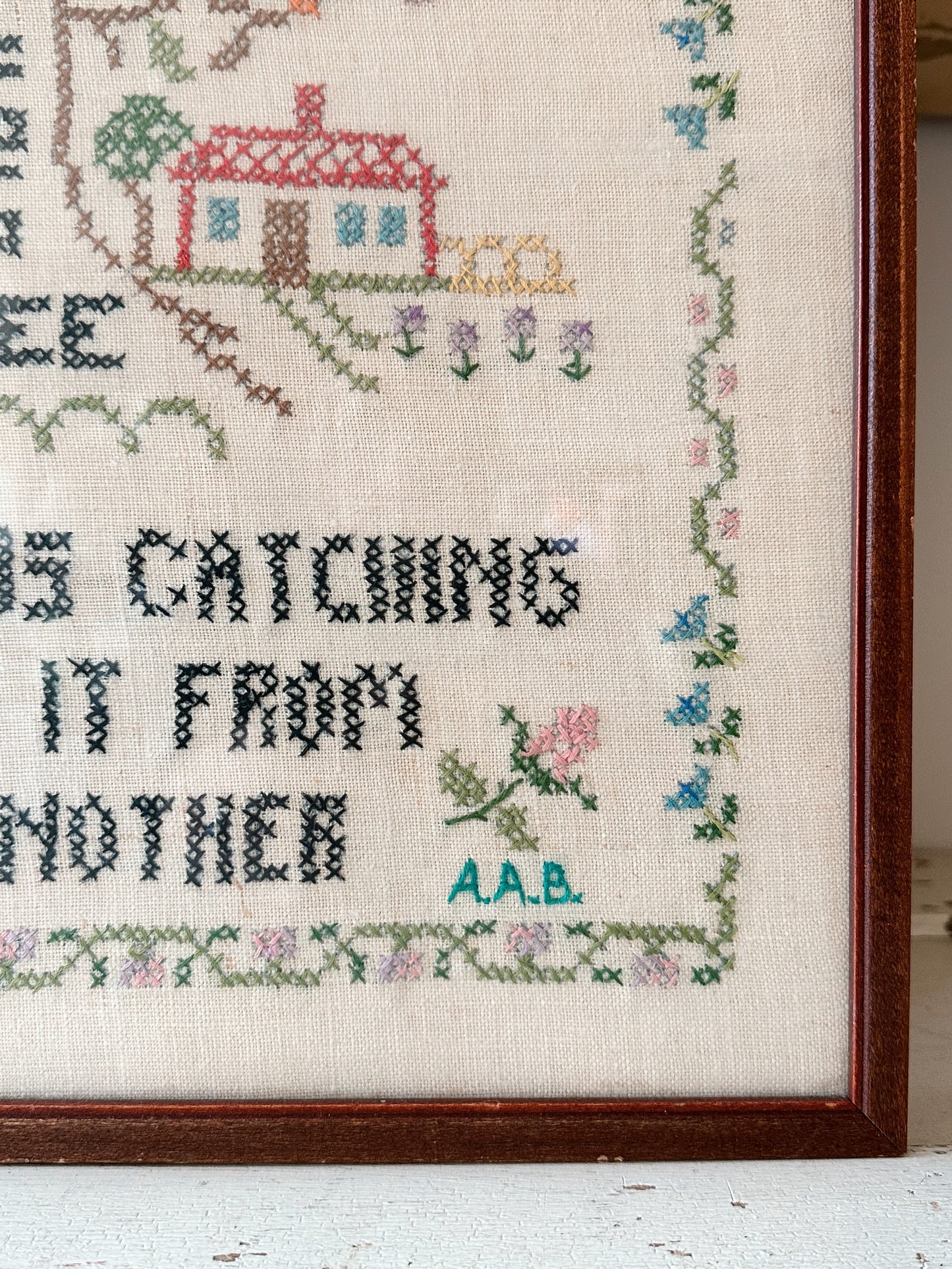 Vintage Framed Sampler