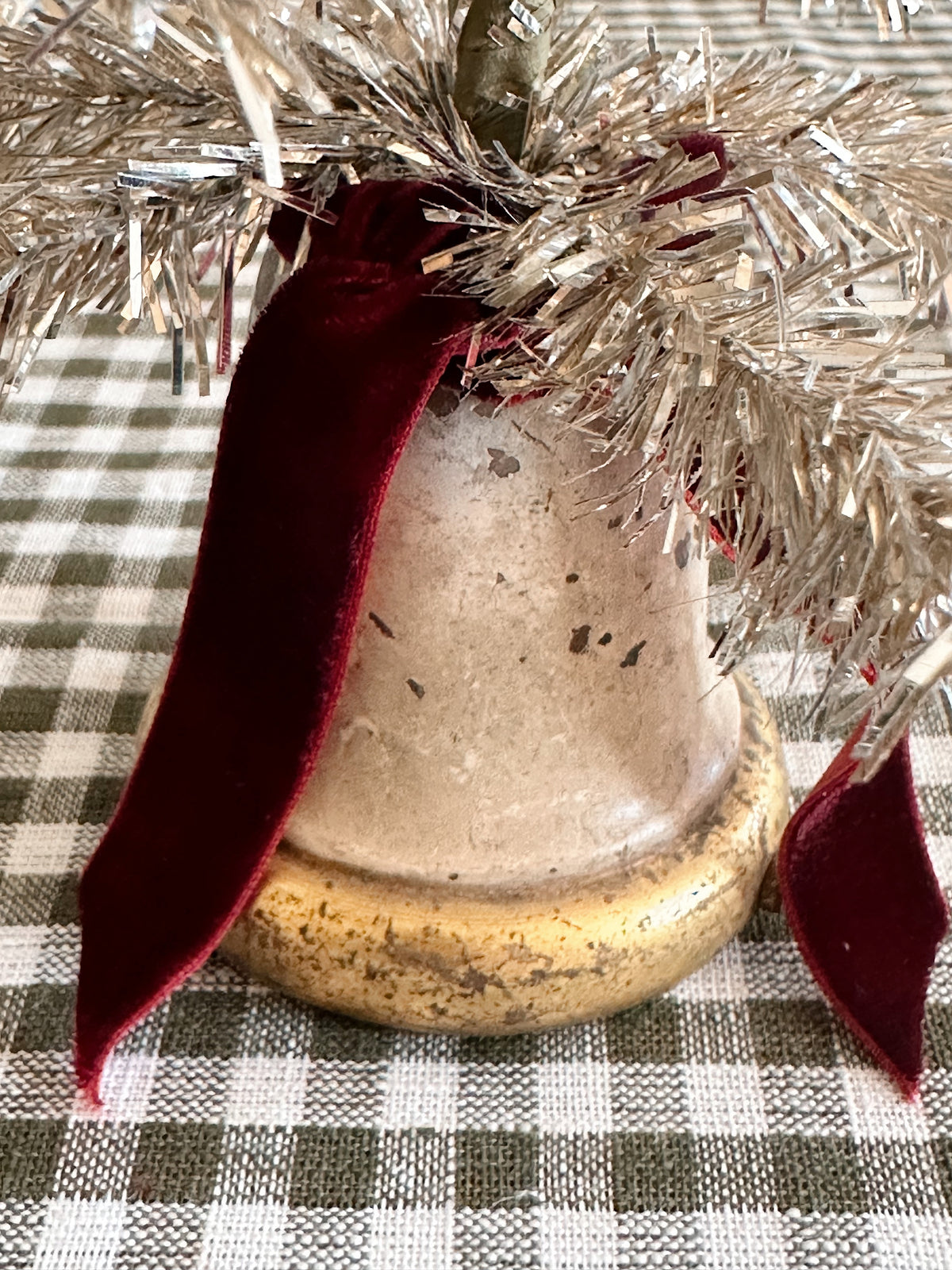Vintage Lamp Base Tinsel Tree
