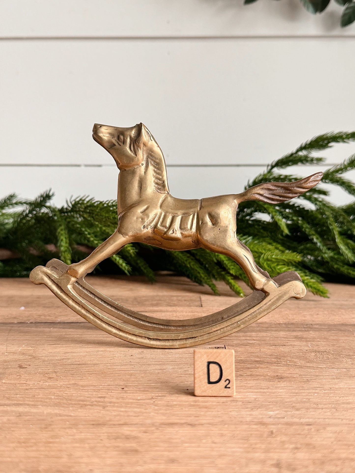 Vintage Brass Rocking Horse