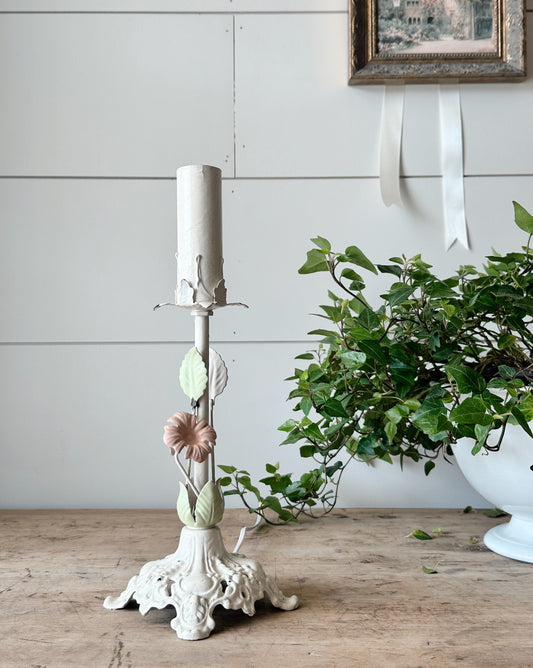 Vintage Floral Tole Lamp