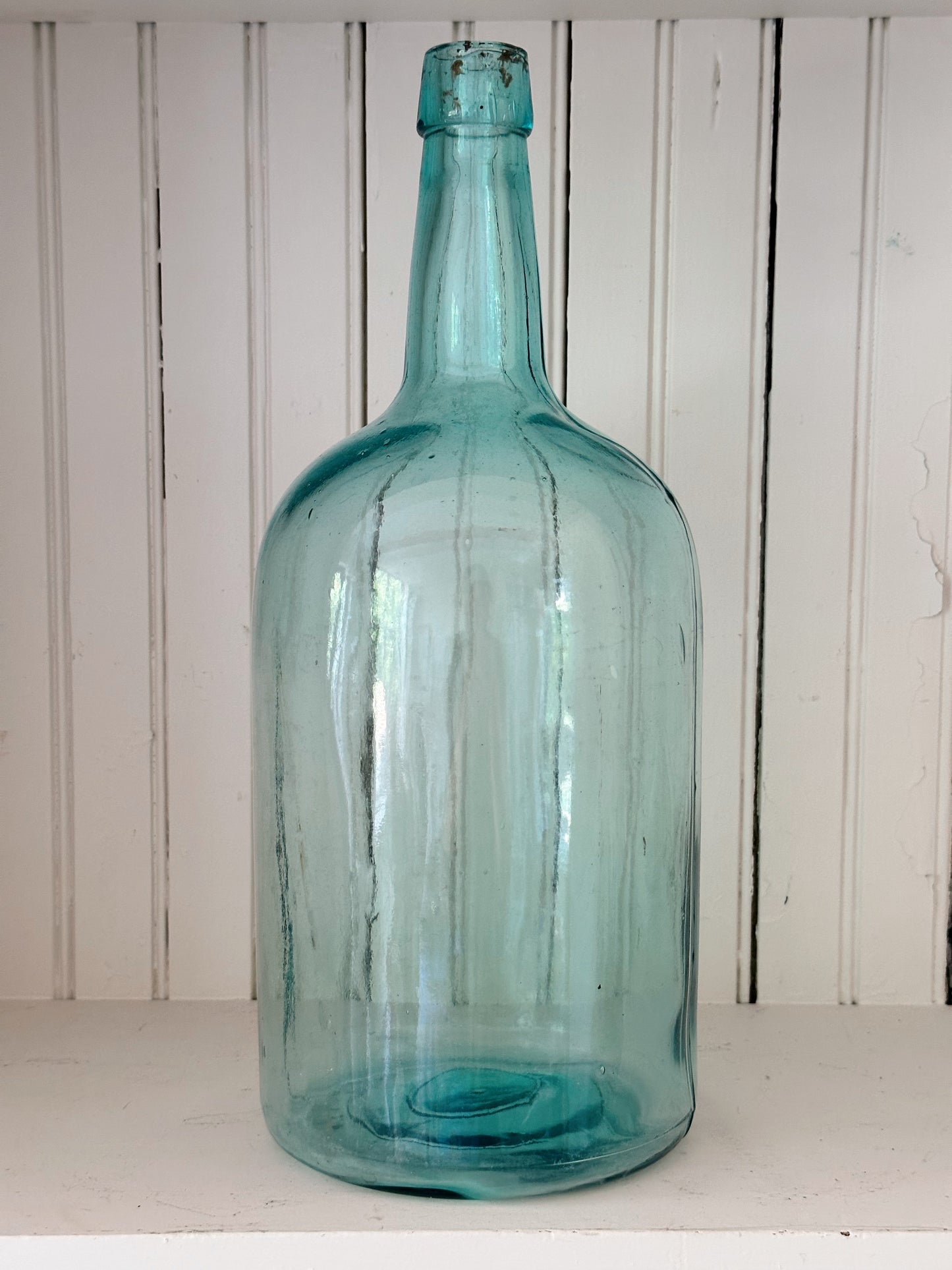 Beautiful Vintage Aqua Glass Bottle