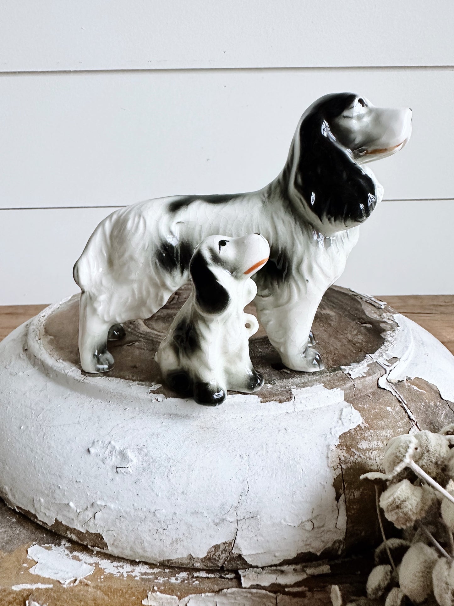 Pair of Hand Painted Vintage Spaniel Figurines