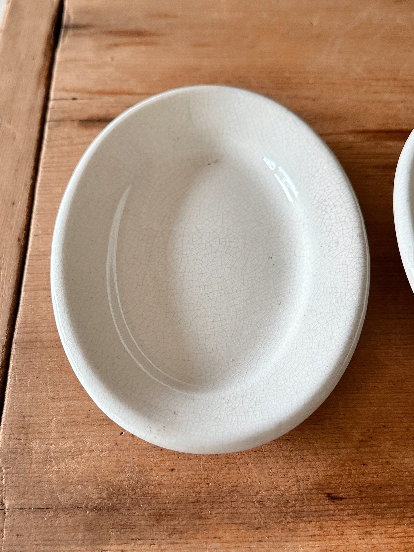 Stack of Four Chunky Ironstone Oval Plates