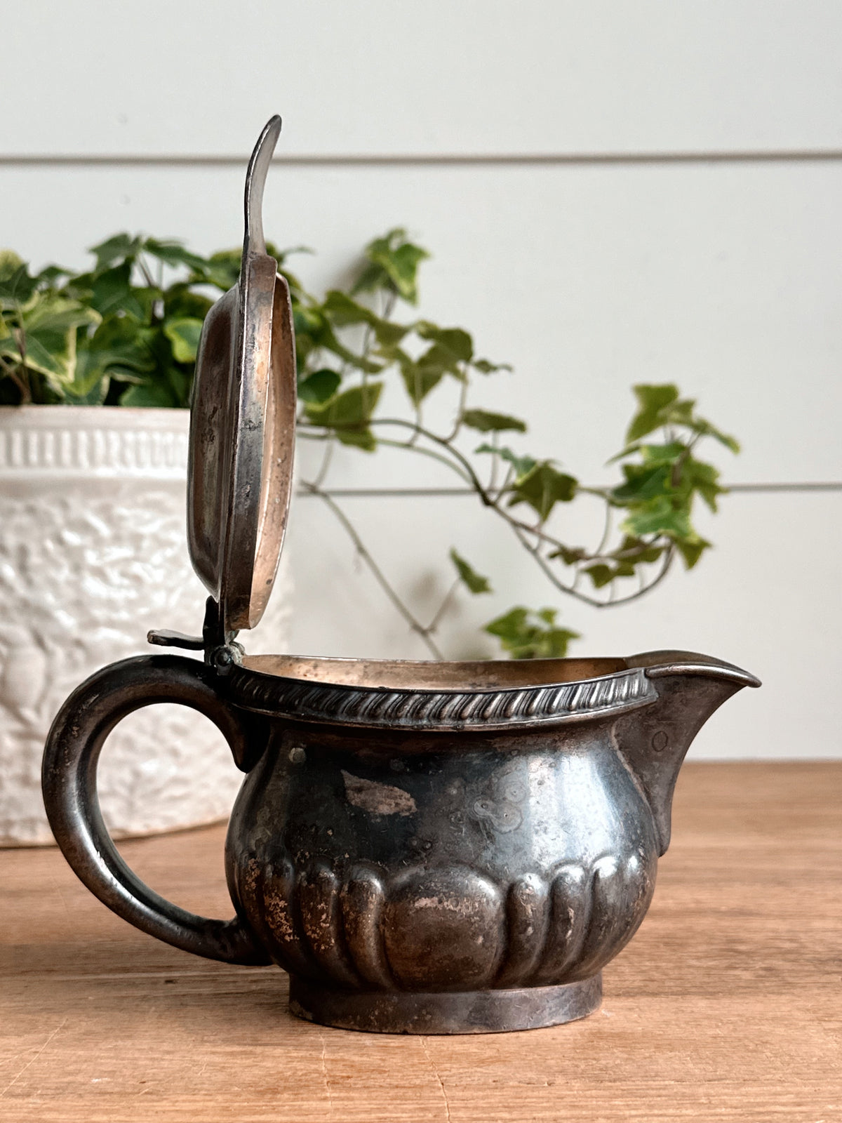 Vintage International Silver Co Soldered Silver Creamer