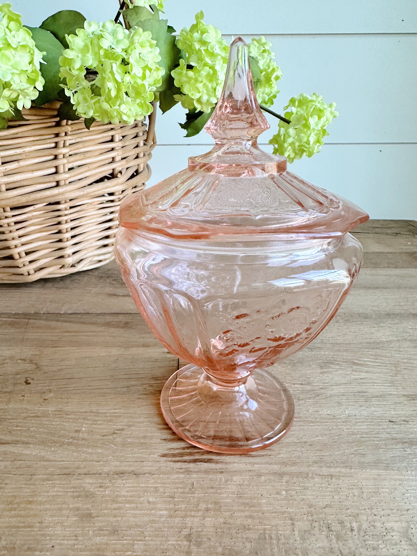 Vintage Anchor Hocking Mayfair Pink Depression Glass Candy Dish