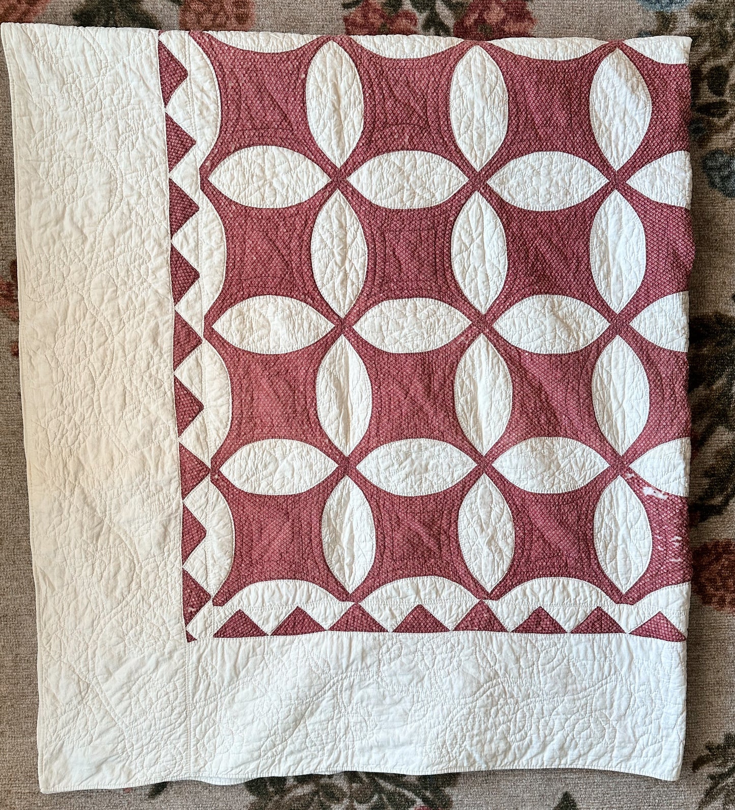 Vintage Hand Stitched Quilt, Rob Peter to Pay Paul Design