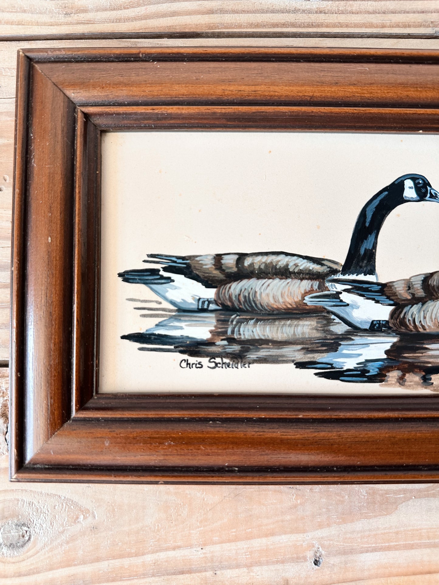 Vintage Hand Painted Canadian Geese Tile, H&R Johnson Tiles, England