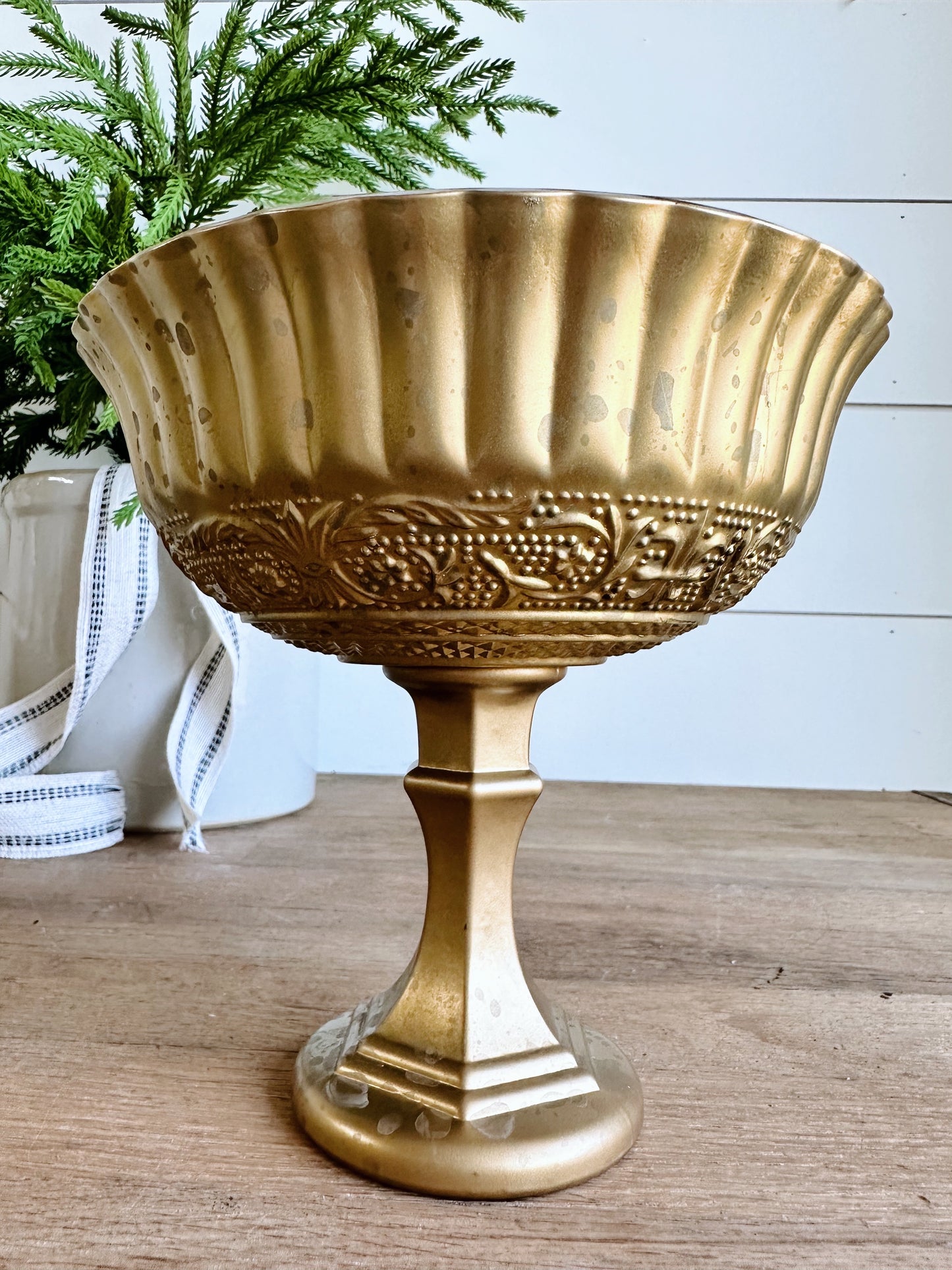 You Choose the Scent - Gold Compote Vintage Vessel Candle