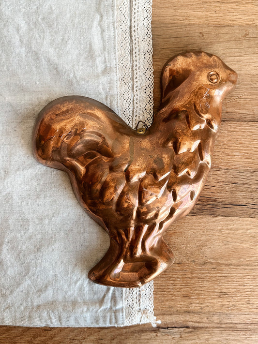 Vintage Copper Rooster Jelly  Mold