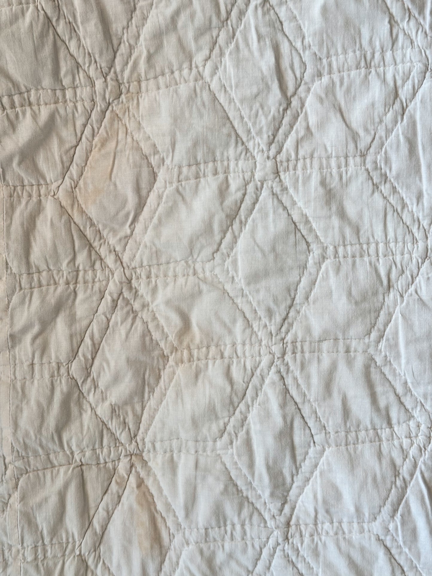 Vintage Hand Quilted Tumbling Blocks Quilt
