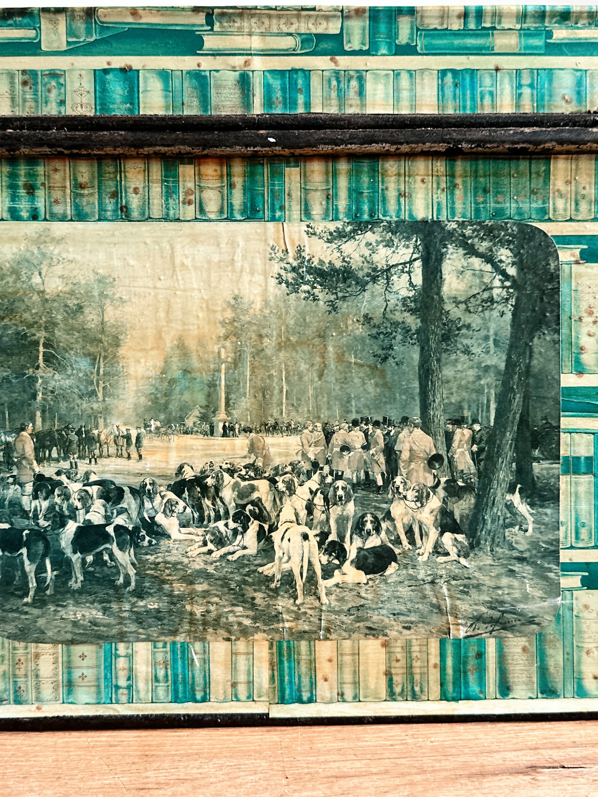 Vintage Equestrian Themed Iron Box